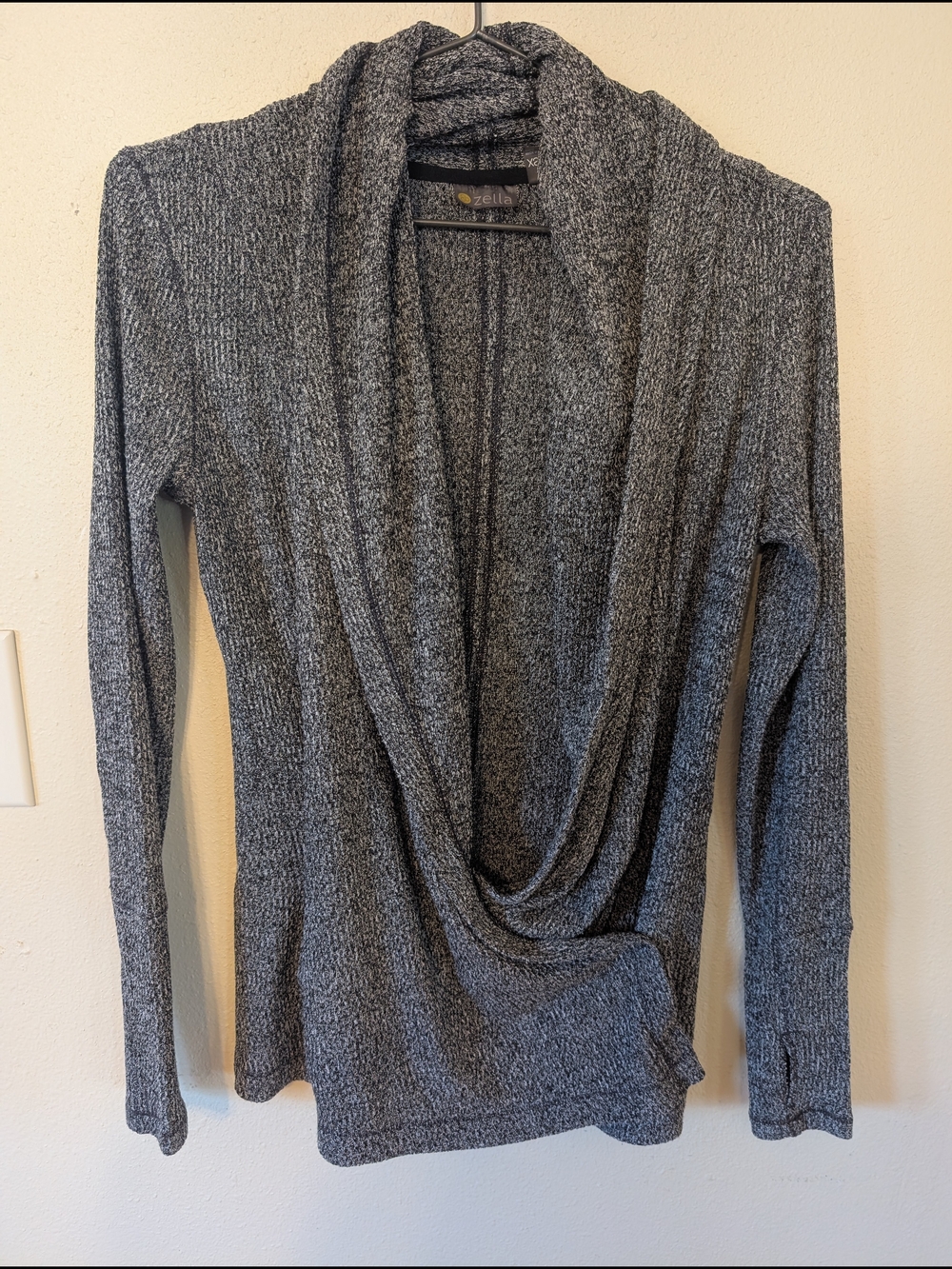 Zella Women's Gray Knit Open Front Cardigan XS